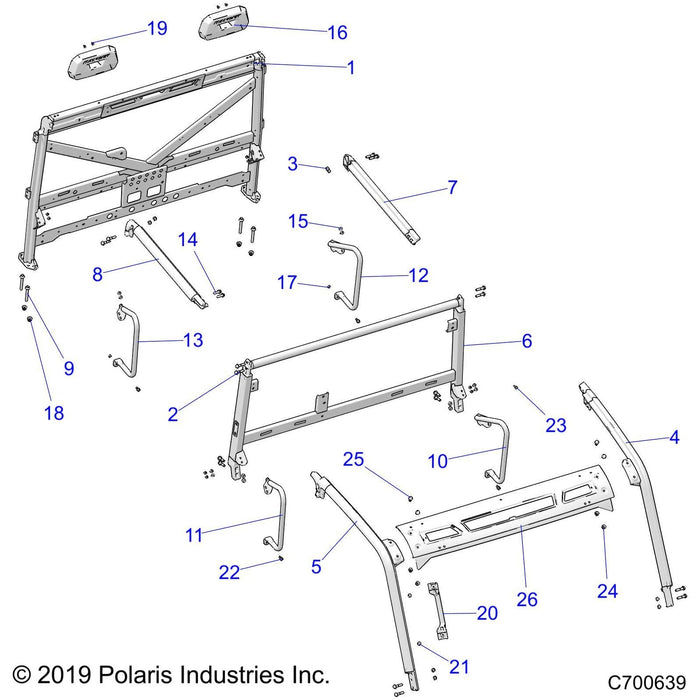 Weld-Cab Frame,Ctr,M.Blk by Polaris