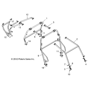 Weld-Cab Frame,Ext,V.Blue by Polaris 1019685-619 OEM Hardware P1019685-619 Off Road Express Drop Ship