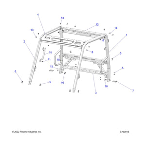 Weld-Cab Frame,Lh,Eu,Tr,Blk by Polaris 1026868-458 OEM Hardware P1026868-458 Off Road Express Drop Ship