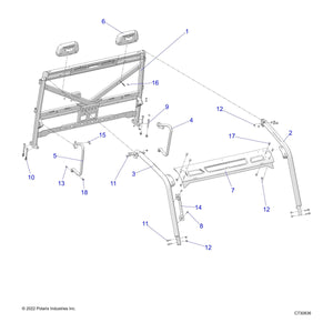 Weld-Cab Frame,Rear,Is,M.Blk by Polaris 1025450-458 OEM Hardware P1025450-458 Off Road Express