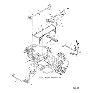 Weld-Cab/Seat Base,Eu,Blk by Polaris 1021619-329 OEM Hardware P1021619-329 Off Road Express