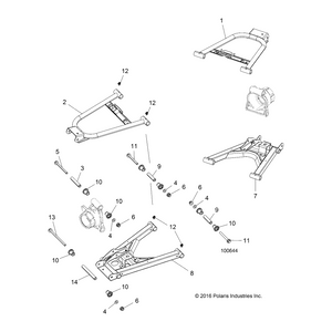 Weld-Cntrl Arm,Rear,Lower,Lh,Red by Polaris 1018460-293 OEM Hardware P1018460-293 Off Road Express