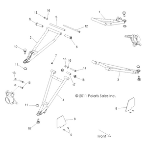 Weld Control Arm Upper Front Ri by Polaris 1018200-133 OEM Hardware P1018200-133 Off Road Express