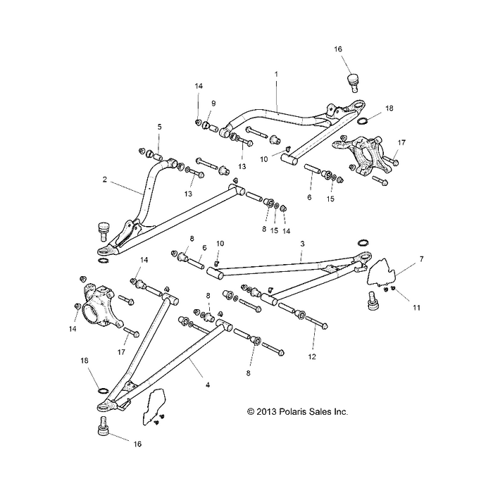 Weld Ctrl Arm Frt Lower Left 64 I by Polaris