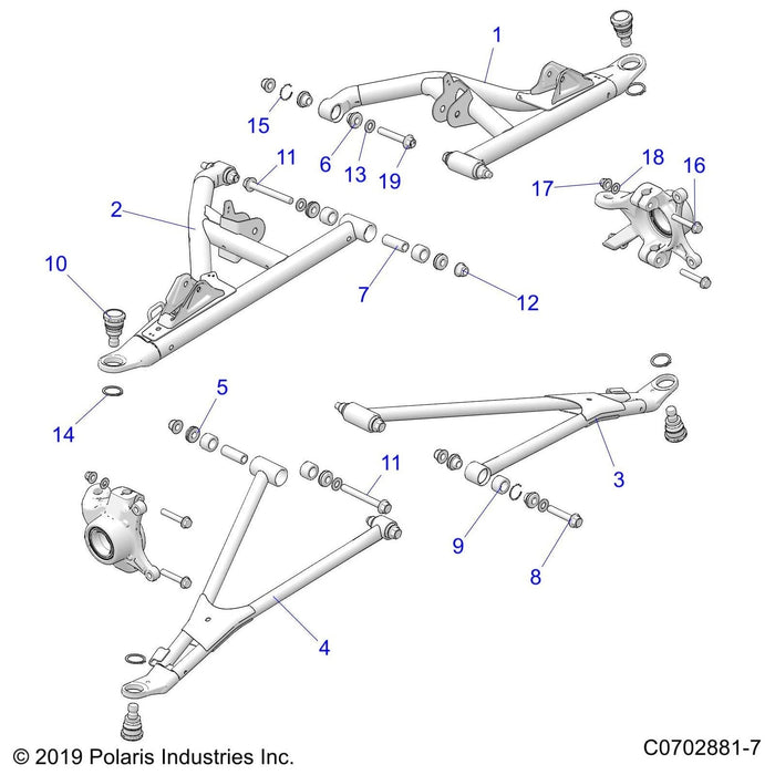 Weld-Ctrl Arm,Lower,Fr,Lh,64,Blk by Polaris