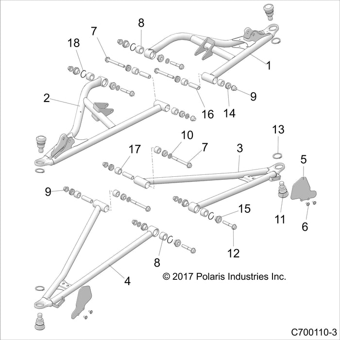 Weld-Ctrl,Arm,Lower,Fr,Lh,64,Blu by Polaris