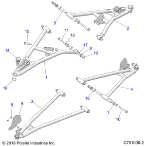 Weld-Ctrl Arm,Lower,Fr,Lh,64,Vbl by Polaris 1025139-689 OEM Hardware P1025139-689 Off Road Express