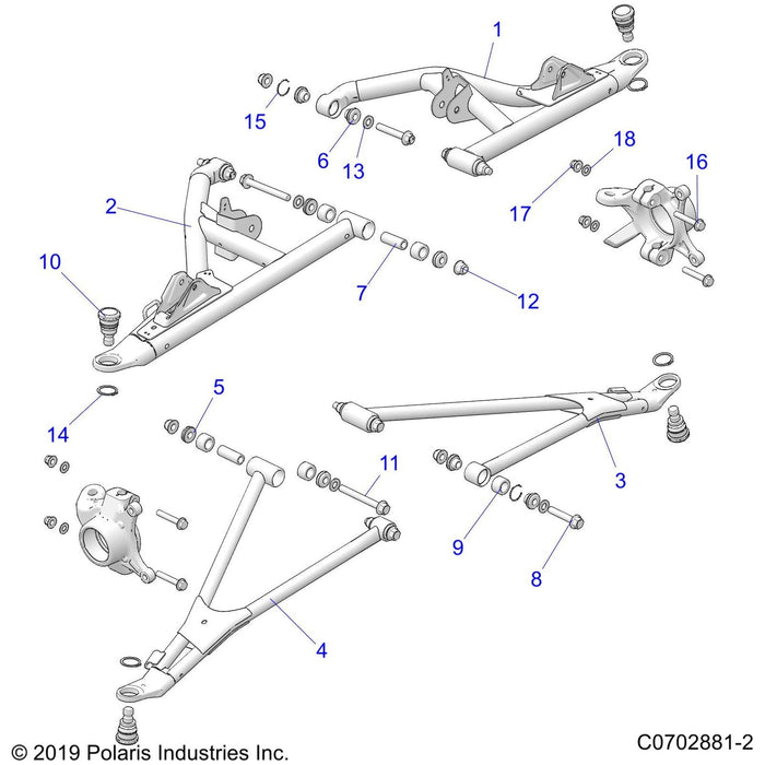 Weld-Ctrl Arm,Lower,Fr,Rh,64,Blu by Polaris