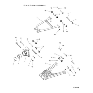 Weld-Ctrl Arm,Rr,Up,Rh,Vl Bl by Polaris 1018466-689 OEM Hardware P1018466-689 Off Road Express