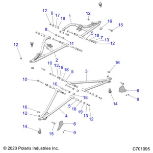 Weld-Ctrl Arm,Upper,Fr,Lh,64,Gry by Polaris 1025143-804 OEM Hardware P1025143-804 Off Road Express