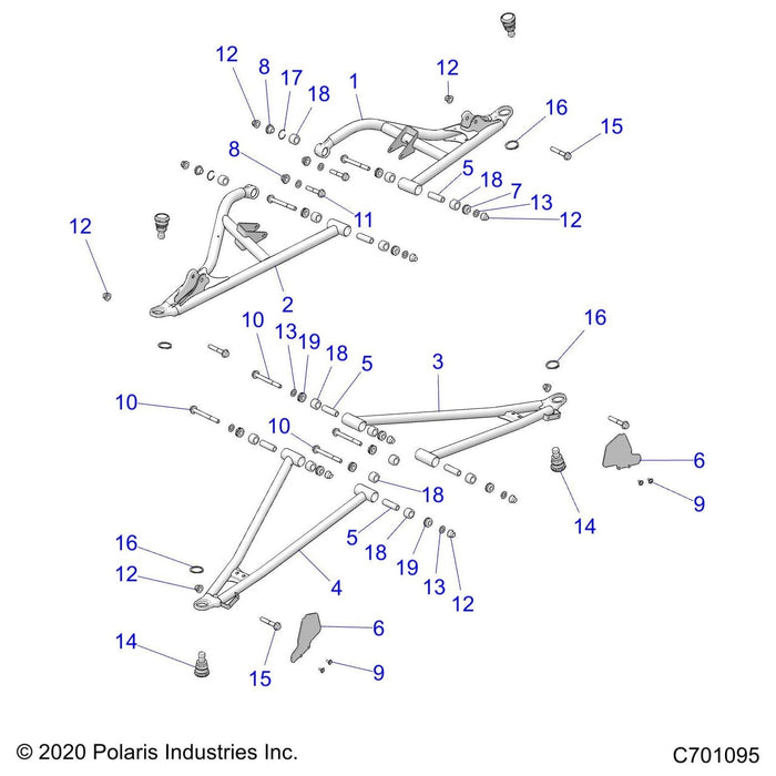 Weld-Ctrl Arm,Upper,Fr,Lh,64,Gry by Polaris