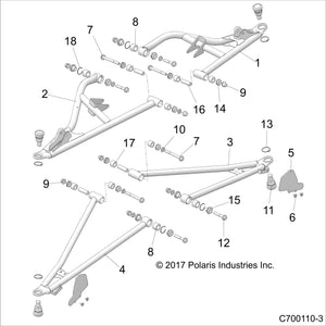 Weld-Ctrl Arm,Upper,Fr,Lh,64,Red by Polaris 1025145-293 OEM Hardware P1025145-293 Off Road Express