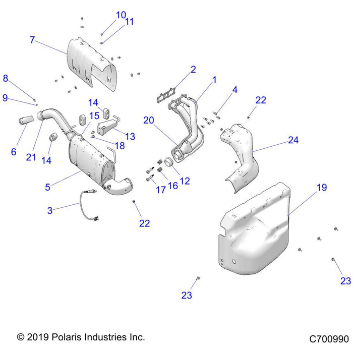 Weld-Exhaust Hanger,Blk by Polaris