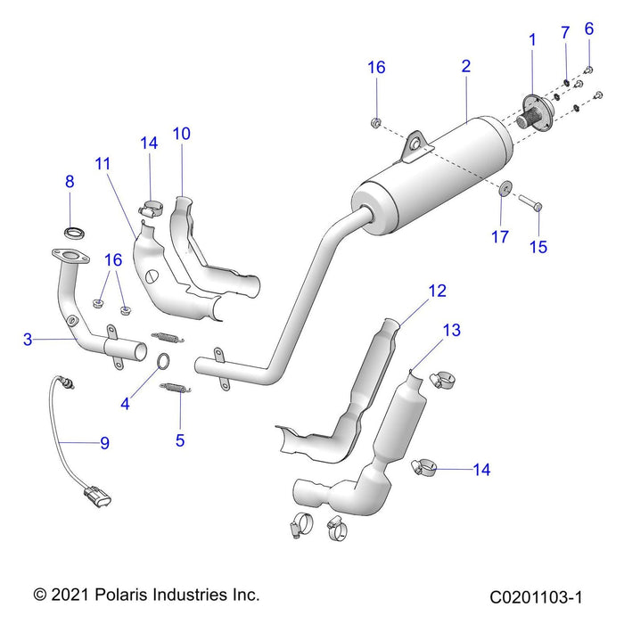 Weld-Exhaust Headpipe,O2 by Polaris