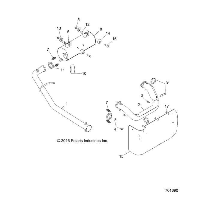 Weld-Headpipe,Rear,Diesel by Polaris