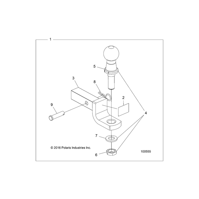 Weld-Hitch,Drawbar,M.Blk by Polaris