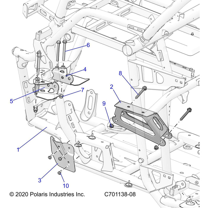 Weld-Lh Engine Mount,Blk by Polaris