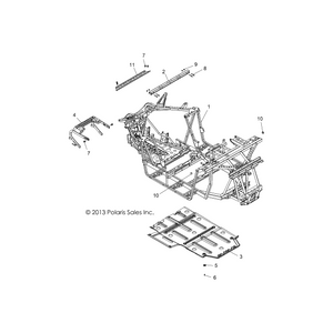 Weld-Main Frame,M Blk by Polaris 1019208-458 OEM Hardware P1019208-458 Off Road Express Drop Ship