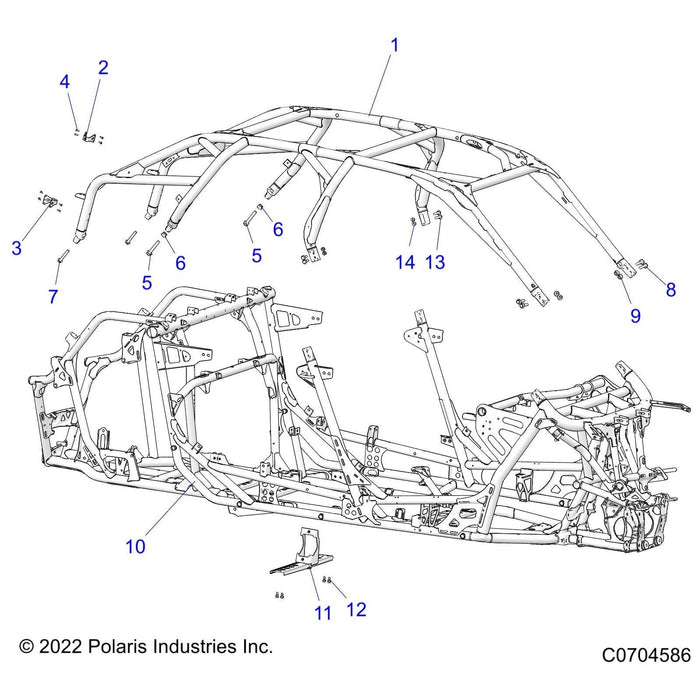 Weld-Main Frame,Rzr,74,Mp,Blk by Polaris