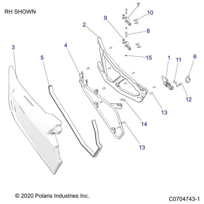 Weld-Mnt,Door,Lower,Rh,60,Blk by Polaris