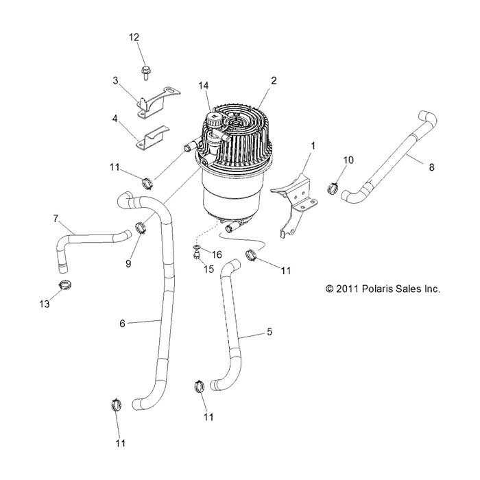 Weld-Mnt,Oil Bottle,Frt,Yz by Polaris