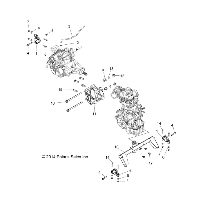 Weld-Mount,Engine,Blk by Polaris