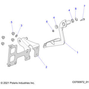 Weld-Pedal Mnt,Blk by Polaris 1026832-329 OEM Hardware P1026832-329 Off Road Express