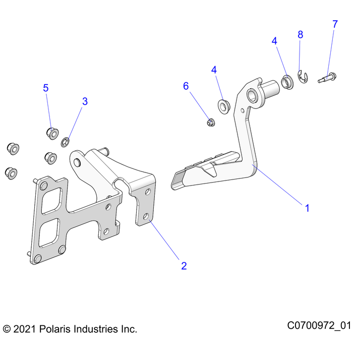 Weld-Pedal Mnt,Blk by Polaris