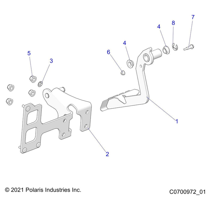 Weld-Pedal Mnt,Blk by Polaris