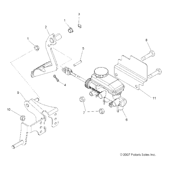 Weld-Pedal Mnt,Zinc by Polaris