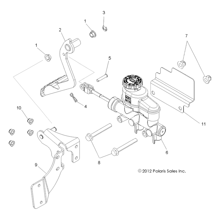 Weld-Pedal Mount,Blk by Polaris