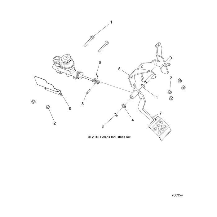 Weld-Pedal Mount,Blk by Polaris