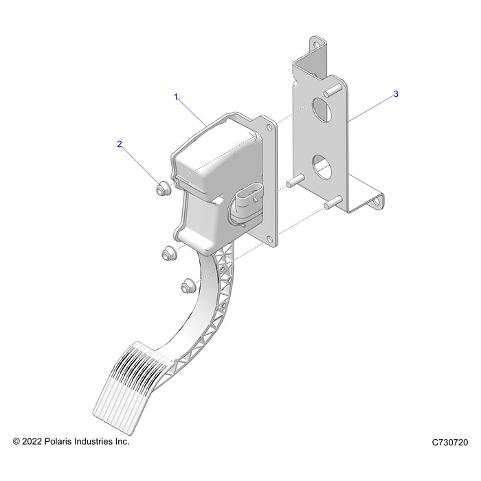 Weld-Pedal Mount,Blk by Polaris