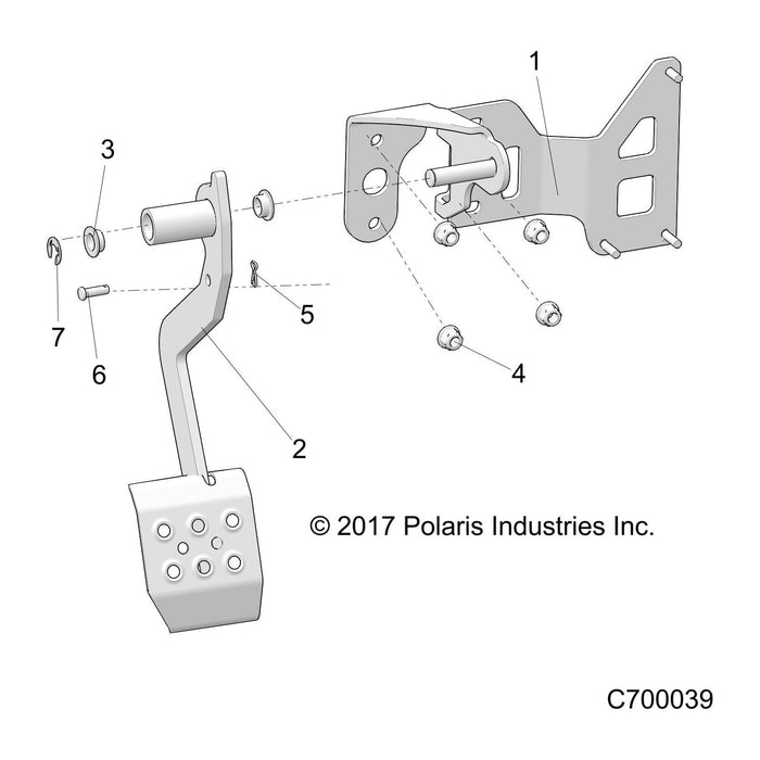 Weld-Pedal Mount,Tr,Blk by Polaris