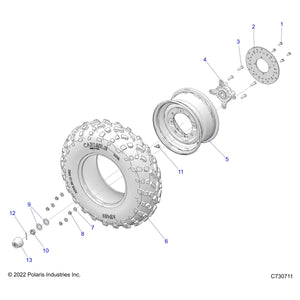 Weld-Rim,Frt631Lb,12X6,Blk by Polaris 1523451-067 OEM Hardware P1523451-067 Off Road Express