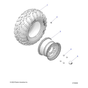 Weld-Rim,Rear,12X8,10Ga,Blk by Polaris 1525241-067 OEM Hardware P1525241-067 Off Road Express