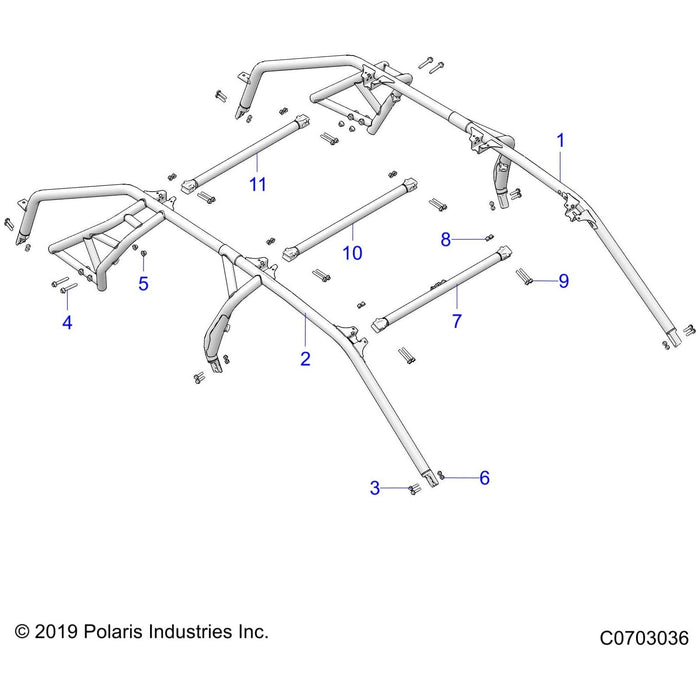 Weld-Rops,A-D Pillar,Lh,Blk by Polaris