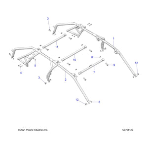 Weld-Rops,Front,Cross,Blk by Polaris 1027035-458 OEM Hardware P1027035-458 Off Road Express