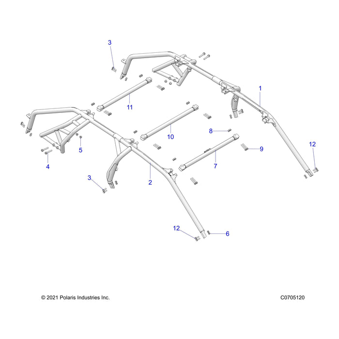 Weld-Rops,Front,Cross,Blk by Polaris