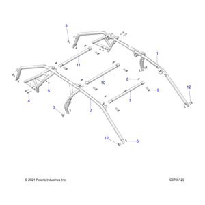 Weld-Rops,Mid,Cross,Blk by Polaris 1027036-458 OEM Hardware P1027036-458 Off Road Express