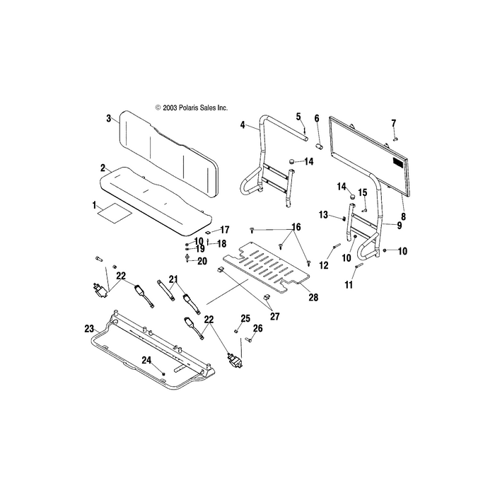 Weld-Screen,Seat Back,Blk by Polaris