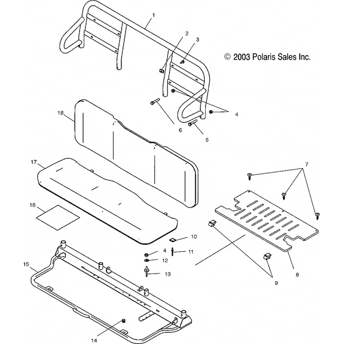 Weld-Seat,Back,Blk by Polaris