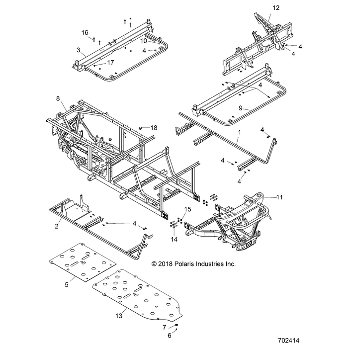 Weld-Seat Base,Cab Supt, M.Blk by Polaris