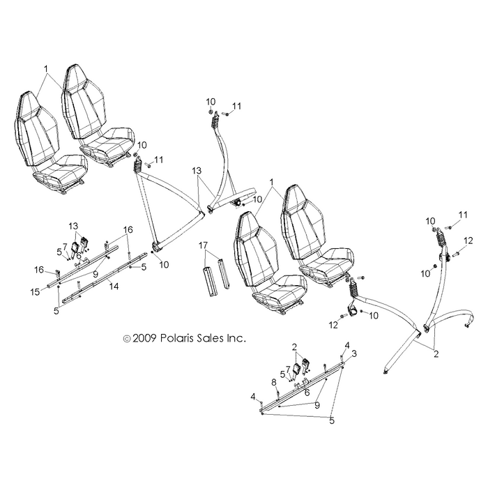 Weld-Seat Support,Rear,Blk by Polaris