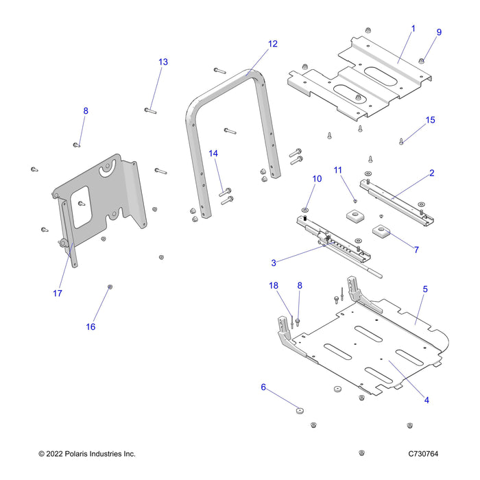 Weld-Slide,Seat,Top,Blk by Polaris