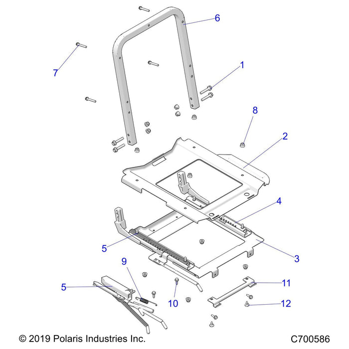 Weld-Slide,Seat,Top,Blk by Polaris