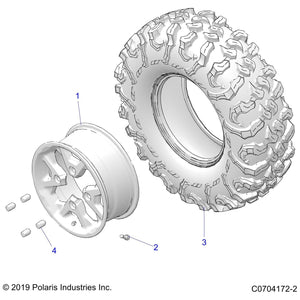 Wheel 14X7 55 Offset Cast Mte F by Polaris 1523775-744 OEM Hardware P1523775-744 Off Road Express