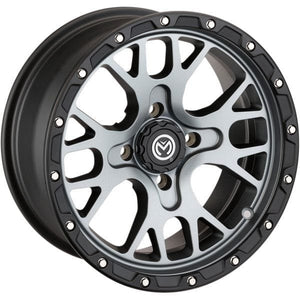 Wheel 545Mo 14X7 4/110 by Moose Utility 545147110SGBL44 Non Beadlock Wheel 02300963 Parts Unlimited Drop Ship