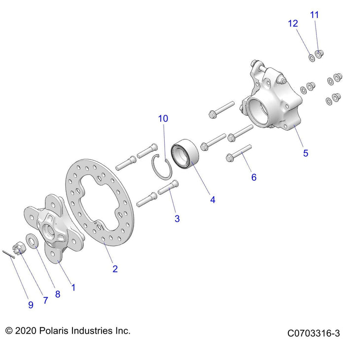 Wheel Bearing Carrier, Left by Polaris