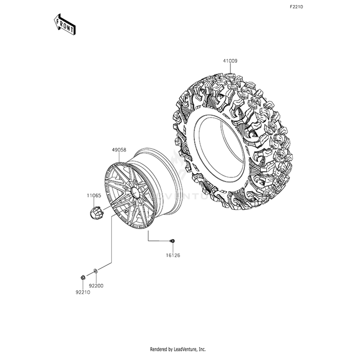 Wheel,Black by Kawasaki